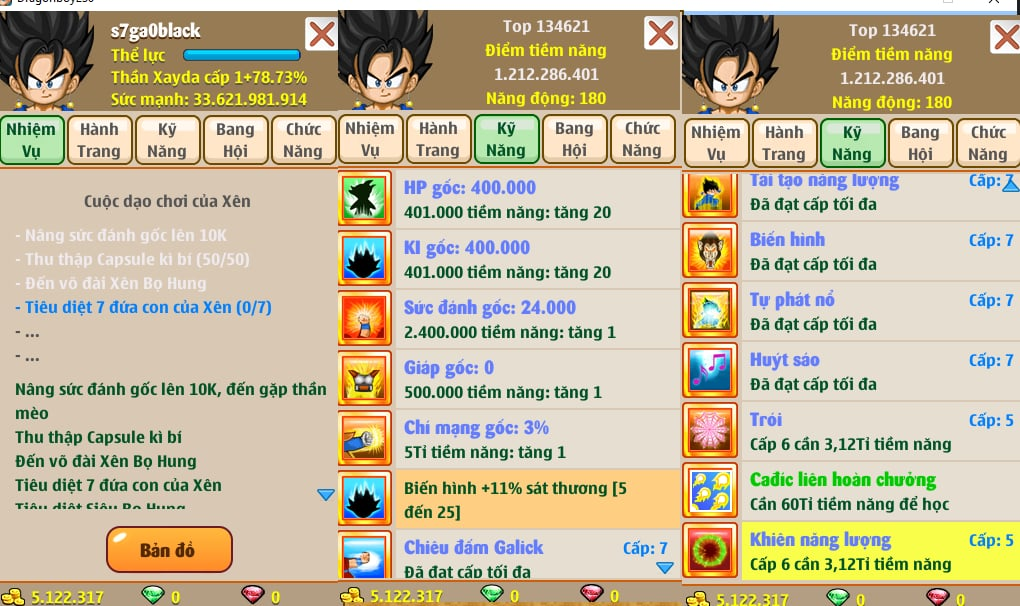 Nick Ngọc Rồng Online VIP giá rẻ, NickDaoQuan.Com, SHOP Ngọc Rồng