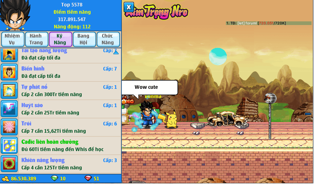 Nick Ngọc Rồng Online VIP giá rẻ, NickDaoQuan.Com, SHOP Ngọc Rồng